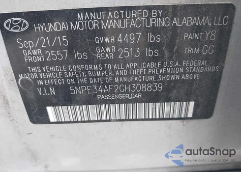 2016 Hyundai Sonata Sport/Limited from USA, damaged, VIN 5NPE34AF2GH308839